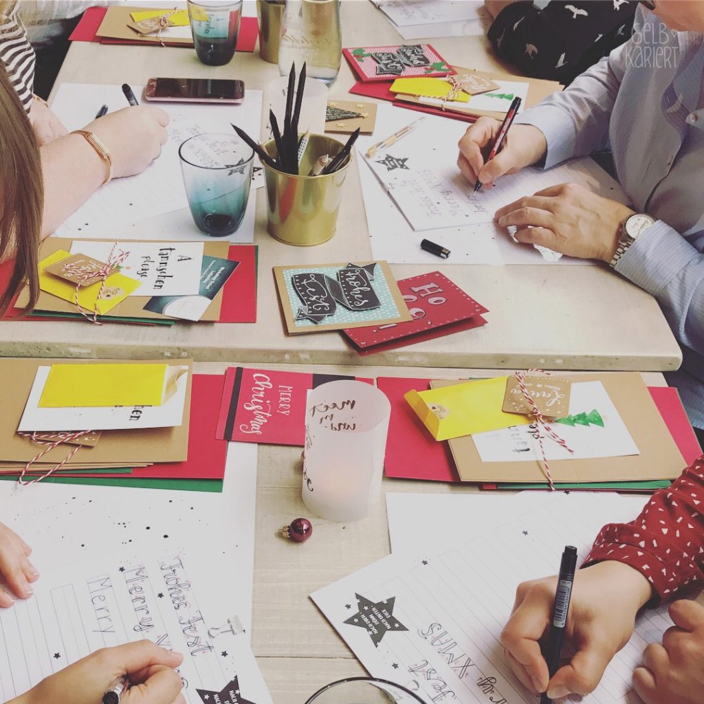 Workshop: Handlettering Weihnachtskarten im Goldbergs Törtchen