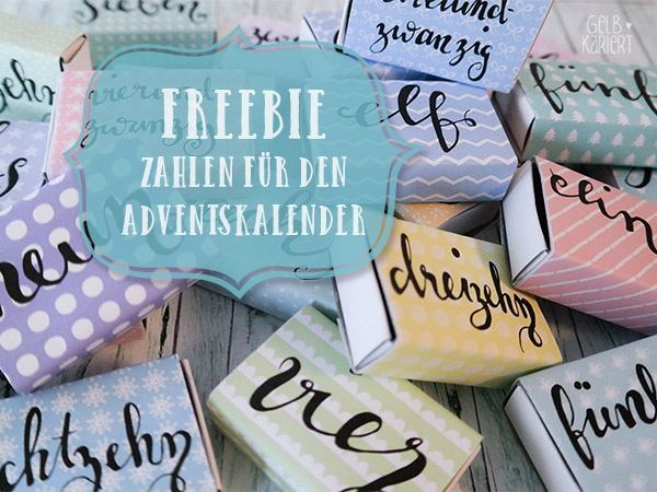 Freebie: Handlettering Adventskalenderzahlen