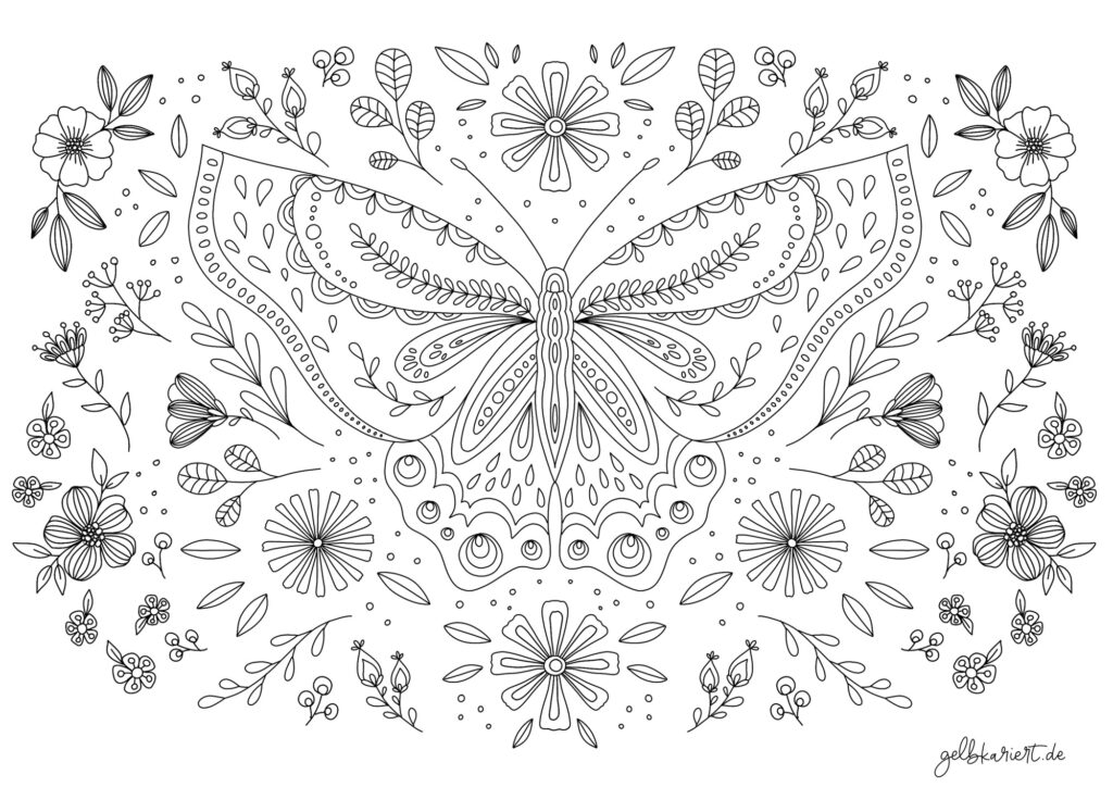 Freebie: Ausmalbild für Erwachsene zum kostenlosen Download