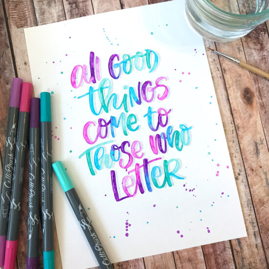 Brush Pens Blending, Blending Workshop, Online Calli.Brush, Handlettering Workshops für Anfänger und Fortgeschrittene im Ruhrgebiet, Lettering Workshops Herne, Kunstpark Herne, Gelbkariert