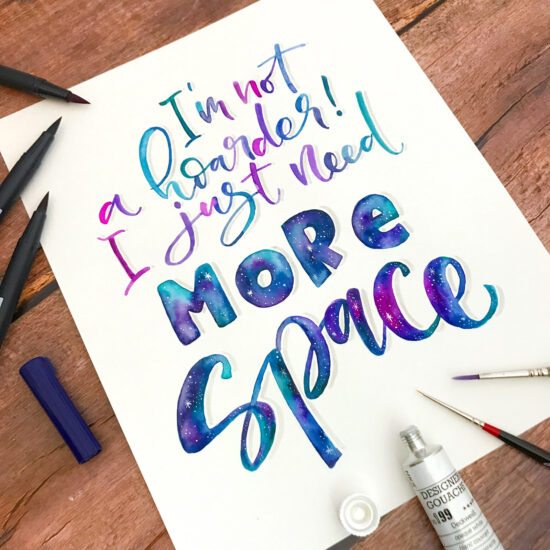 Brush Pens Blending, Blending Workshop, Galaxy Lettering, Handlettering Workshops für Anfänger und Fortgeschrittene im Ruhrgebiet, Lettering Workshops Herne, Kunstpark Herne, Gelbkariert